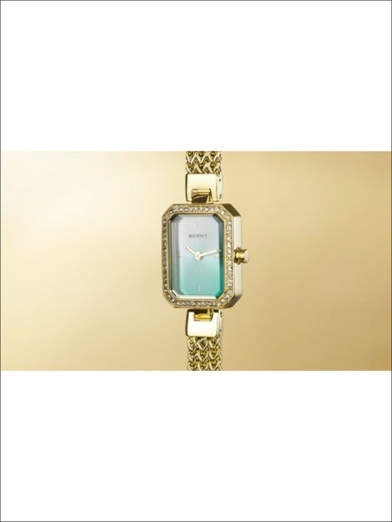 Dainty Quartz Wrist Watch and Bracelet Set - Stainless Steel, Crystal Accented, main image 5